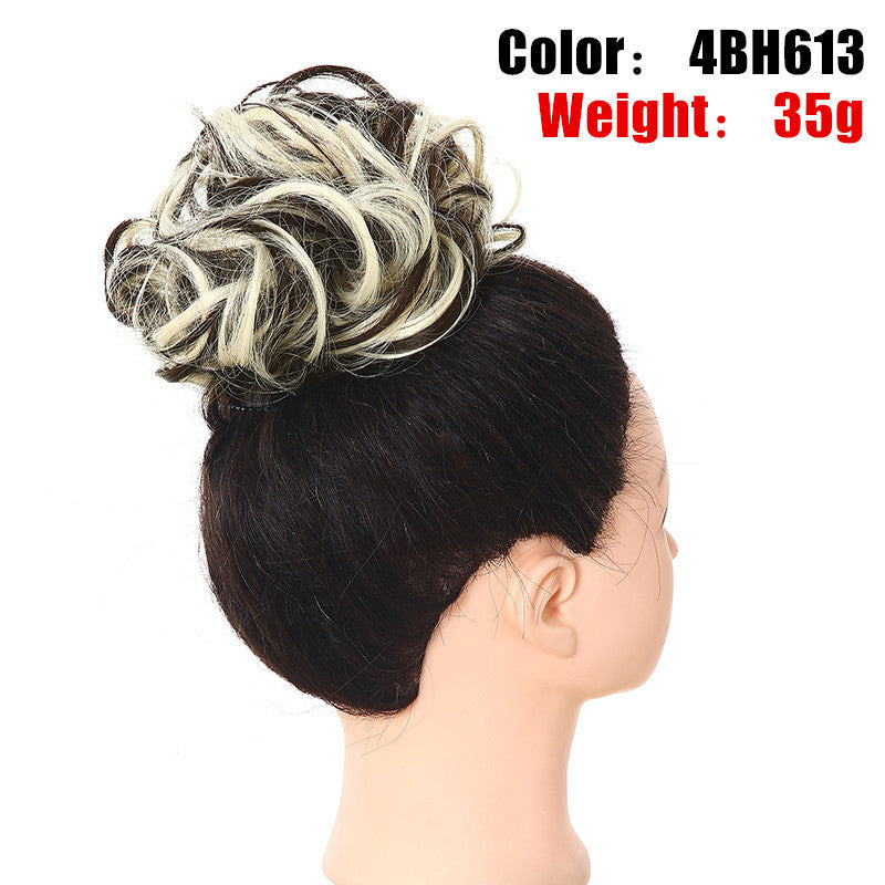 European And American Wig Hair Ring Ball Head Wig Elastic Hair Bag Bud Head Flower Hair Bag Curly Hair